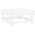vidaXL Quality Pine Wood Patio Footstool-White-24-Includes Cushion-Anthracite-Max Load 242.5lb-Modular Design-Garden Lounge Set
