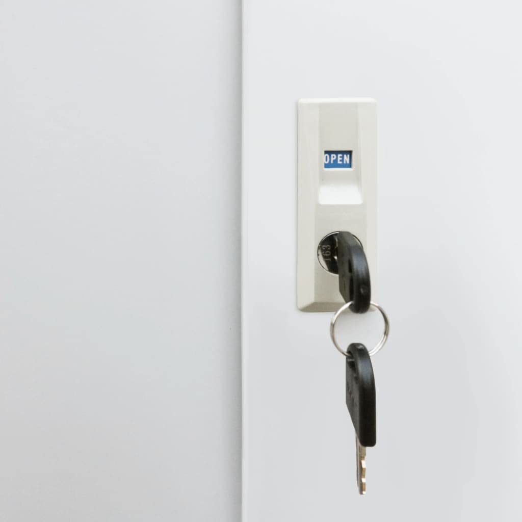 vidaXL Office Cabinet with Sliding Doors Filing Sideboard Storage Cabinet with an Adjustable Shelf Easy Assembly Durable Metal Gray