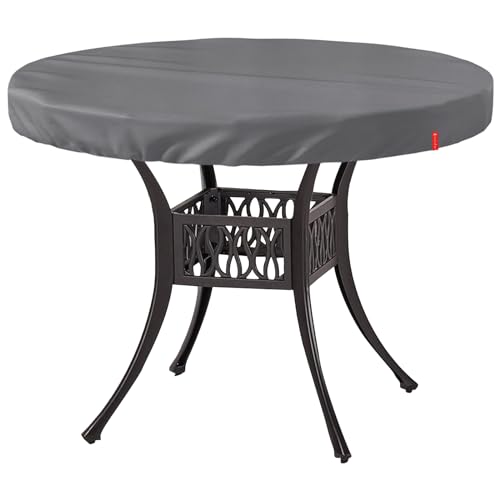 Solotoo Outdoor Round Table Cover,Waterproof Anti-Uv Patio Round Table Top Covers,Fits Round Patio Furniture Up To 44' - 45' D
