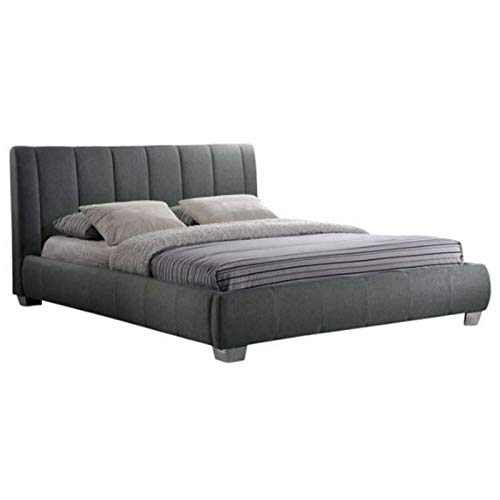 Baxton Studio Marzenia Fabric Upholstered Platform Bed, Queen, Grey