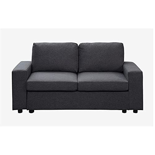Lilola Home Winter Loveseat in Dark Gray Linen