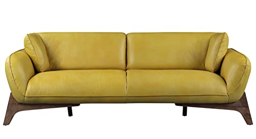 Acme Pesach Sofa in Mustard Leather