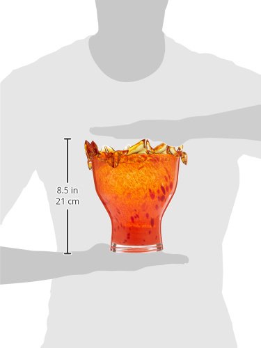 Ok Lighting 8.75 Inch Rnum-Inch Orange Glass Decorative Fruit Bowl