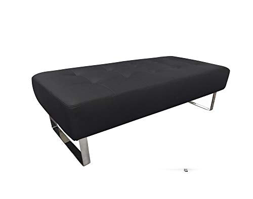 HomeRoots 52' X 24' X 16' Black Faux Leather Bench