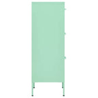 vidaXL Mint Green Steel Storage Cabinet, 16.7"x13.8"x40", Adjustable Levellers, Extendable Drawers with Ballbearing Runners, Industrial Style, Load Capacity up to 132.3 lb