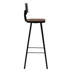 vidaXL Solid Reclaimed Wood Bar Stools - Antique-Style Wooden Counter Chairs with Industrial Charm - Easy to Assemble - Set of 2