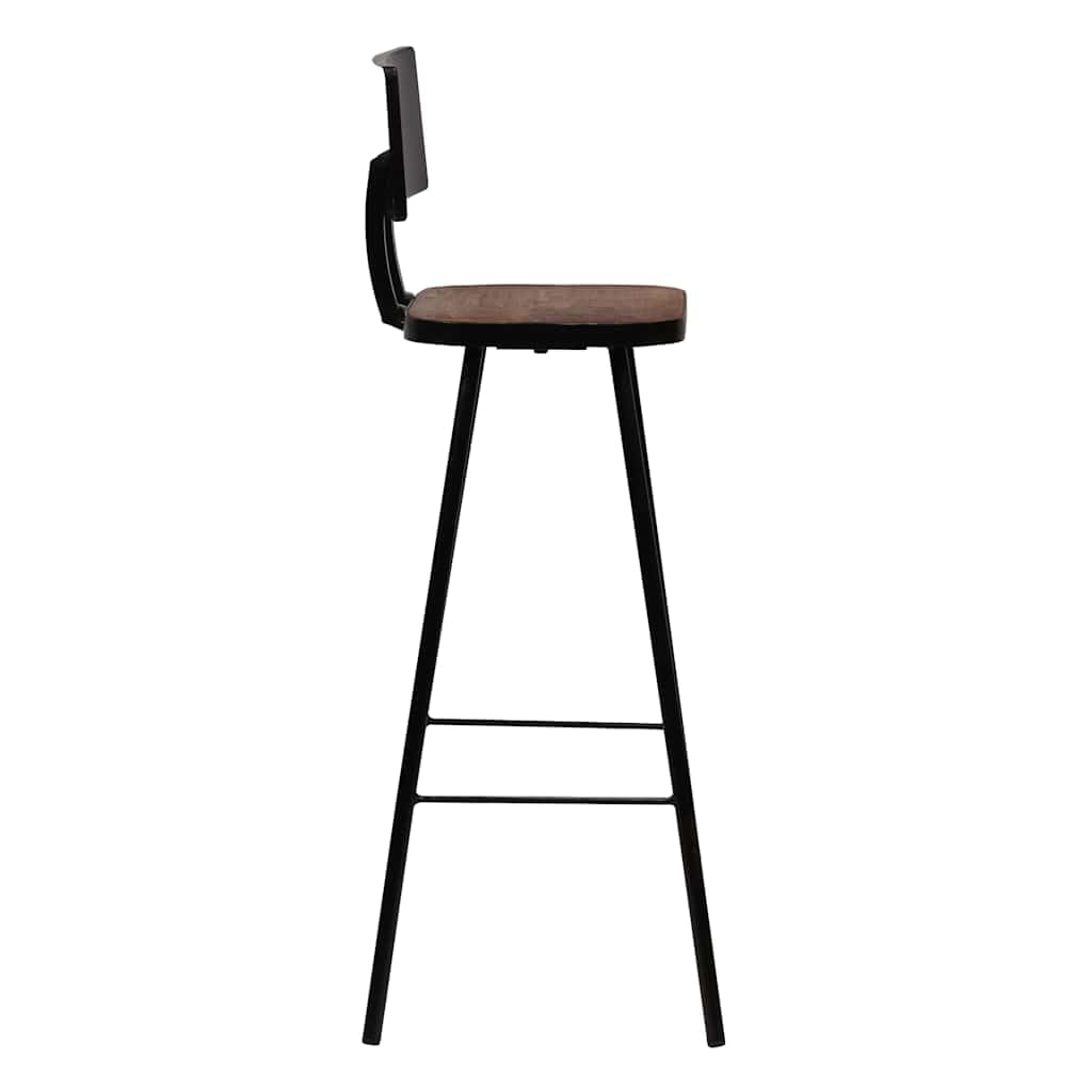 vidaXL Solid Reclaimed Wood Bar Stools - Antique-Style Wooden Counter Chairs with Industrial Charm - Easy to Assemble - Set of 2