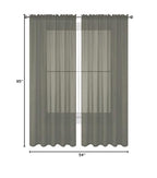 Decotex 2 Piece Solid Elegant Sheer Curtains Fully Stitched Panels Window Treatment Drape (54'' X 95'', Gray)
