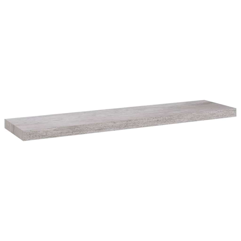 vidaXL Floating Wall Shelf in Concrete Gray - Modern Decorative Storage Shelf Made of Honeycomb MDF and Metal Frame - Size 35.4x9.3x1.5