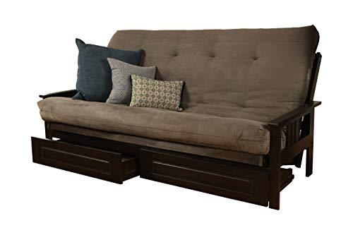 Kodiak Furniture Monterey Frame with Suede Fabric Mattress in Gray/Espresso