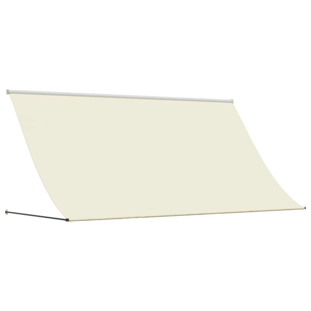 vidaXL Retractable Awning Outdoor Canopy - Cream 118.1'x59.1', UV Resistant Polyester Fabric and Steel Frame, for Patios and C