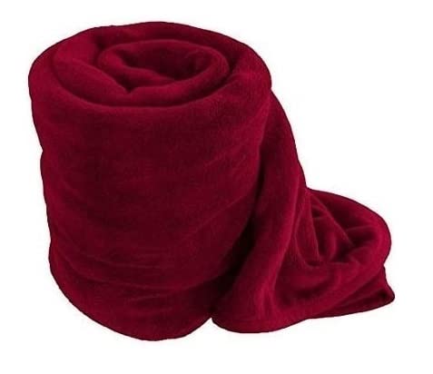 Ilsha 250 TC Solid/Plain Light Weight Polar Fleece Single Warm Or Hot AC Blanket (Maroon, Standard, 90X60 Inches), Skin Friendly