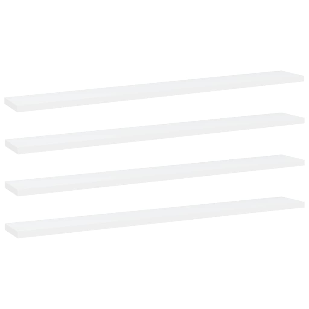 vidaXL White Bookshelf Boards Set of 4 - Modern Engineered Wood Shelves for Additional Storage or Replacement - Minimalistic Design