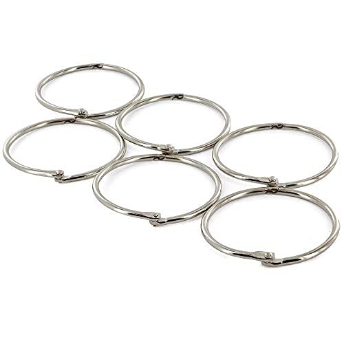 Emraw Metal Book Rings 2' Inch Precision Snap Lock Closures - For Office, School & Home (Pack Of 12)