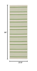Safavieh Courtyard Collection 2'3' X 8' Green/Beige Cy6062 Stripe Indoor/ Outdoor Patio Backyard Mudroom Runner Rug
