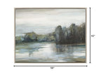 Serenity's Edge Lakeside Landscape Silver Floater Frame Print Wall Art