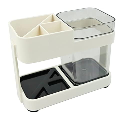 Kproxi 1 Cup Bathroom Toothbrush Toothpaste Holder Stand Storage Organizer Plastic (Colour May Very) (1 Cup)