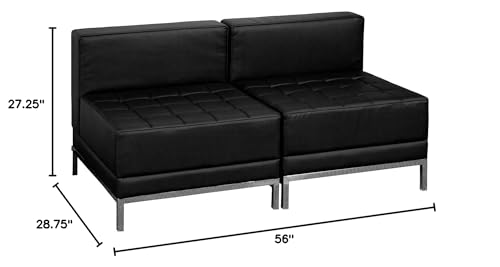 Flash Furniture HERCULES Imagination Series Black LeatherSoft Lounge Set, 2 Pieces