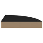 vidaXL Black Floating Corner Shelf - Durable Honeycomb MDF & Metal Material - Modern Design Invisible Mounting System - Ideal for Displaying Books & Decoratives - 9.8"x9.8"x1.5" Size