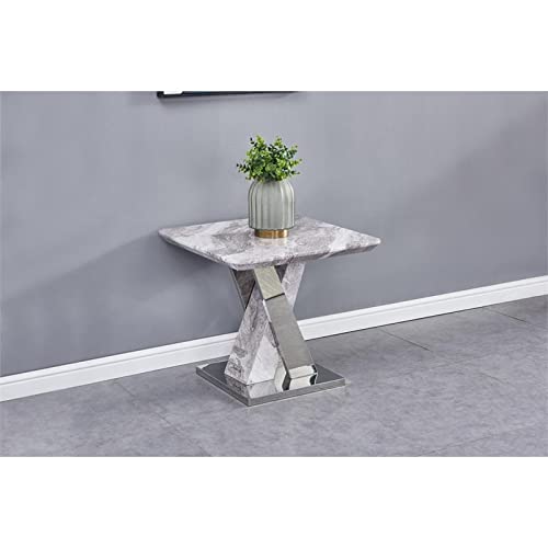 Best Quality Furniture CT198 end Table, Silver