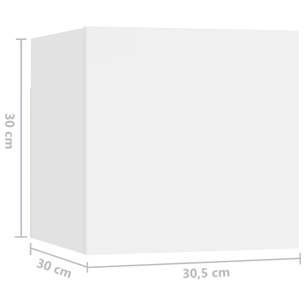 vidaXL TV Cabinet Set 7 Piece Home Indoor Living Room Hanging Wall-Mounted Stereo Plasma HiFi Cabinet TV Unit Furniture White Engineered Wood