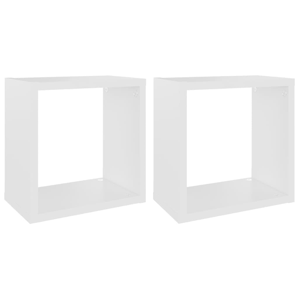 Vidaxl 2 X Cube Shelves, Wall Shelves, Hanging Shelves, Cube, Lounge, Cd Shelf, Decorative Shelf, Bookcase, Floating Shelf, White 26 X 15 X 26 Cm