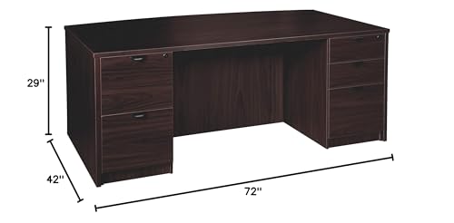Lorell Prominence 2.0 Espresso Laminate Double-Pedestal Desk