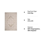 Safavieh Reflection Collection Accent Rug - 4' X 6', Beige & Cream, Vintage Distressed Design, Non-Shedding & Easy Care, Ideal F