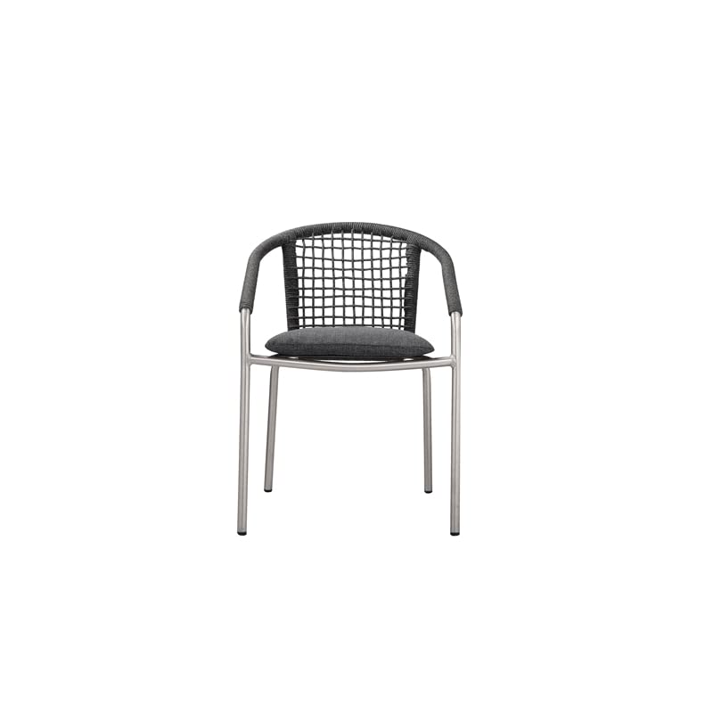 Pangea Home Chelsea 33" Modern Aluminum Dining Chairs in Slate Gray (Set of 6)