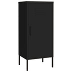 vidaXL Steel Storage Cabinet, Black - Industrial Design with 2 Adjustable Shelves and Levelers, 16.7"x13.8"x40"