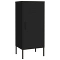 vidaXL Steel Storage Cabinet, Black  Industrial Design with 2 Adjustable Shelves and Levelers, 16.7x13.8x40