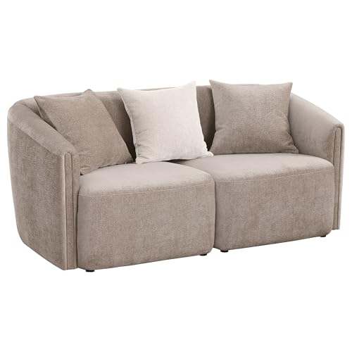 Coaster Home Furnishings Townsend Chenille Upholstered Rolled Arm Loveseat Latte