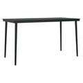 vidaXL Outdoor Steel and Glass Dining Table - Versatile Patio Furniture in Black, Ideal for Garden, Balcony, Perfect for Entertainment and Meals