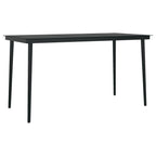 vidaXL Outdoor Steel and Glass Dining Table - Versatile Patio Furniture in Black, Ideal for Garden, Balcony, Perfect for Entertainment and Meals