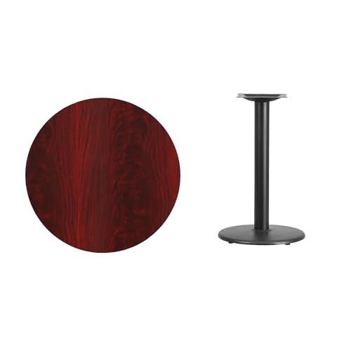 Flash Furniture 30'' Round Mahogany Laminate Table Top With 18'' Round Table Height Base