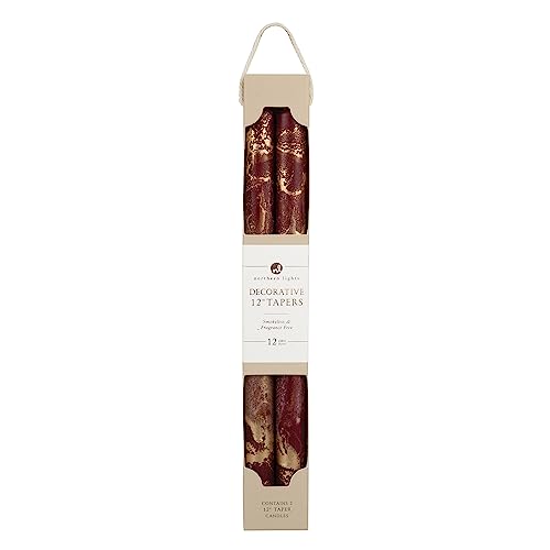 Pure White With Gold By Northern Lights 12 Decorative Tapers (2 Pack)