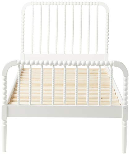 Coaster Home Furnishings Jones Country Farmhouse Wood Jenny Lind Bobbin Twin Size Open Frame Fully Slatted Platform Bed FrameWhite 400415T