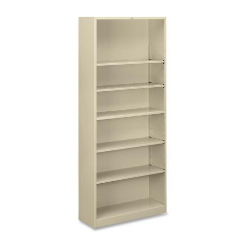 Hon Steel Bookcases-6 Shelf Metal Bookcase, 34-1/2"X12-5/8"X81-1/8", Putty