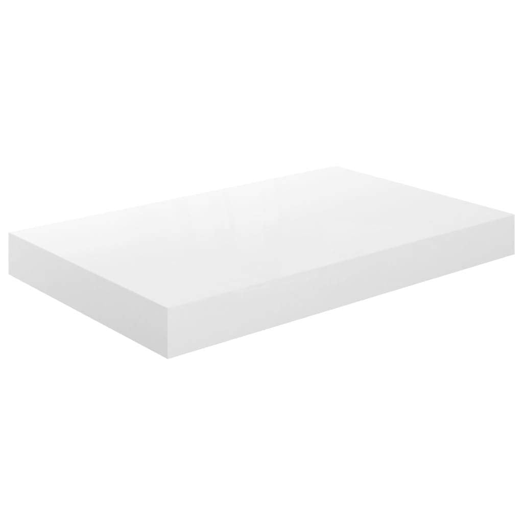 vidaXL - Floating Wall Shelf, High-Gloss White, 15.7&quot;x9.1&quot;x1.5&quot;, Honeycomb MDF and Metal - Stylish Display Shelf for Home or Office Decoration