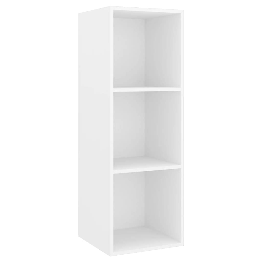 vidaXL TV Stand Wall-Mounted Hanging Stand Unit Stereo Storage HiFi Plasma Cabinet Living Room Home Furniture White Engineered Wood