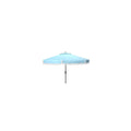 SAFAVIEH 9ft Outdoor Patio Umbrella, Milan Fringe Collection, Baby Blue & White, Crank, Button Tilt, UV Resistant for Deck, Back