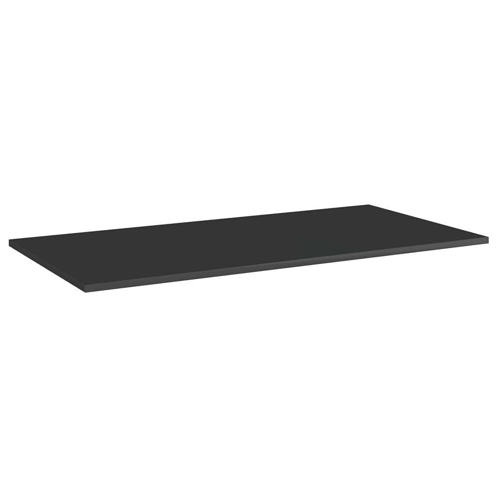 vidaXL Set of 4 Bookshelf Boards, Modern Engineered Wood in High Gloss Black, Easy to Clean and Install, Space-Saving for Home & Office