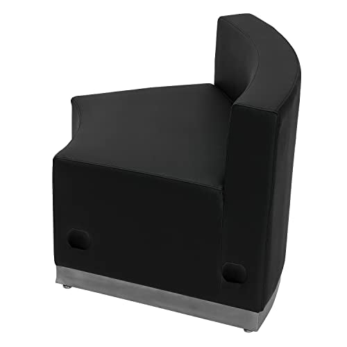 Flash Furniture HERCULES Alon Series Black LeatherSoft Concave Chair with Brushed Stainless Steel Base