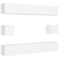vidaXL TV Stand Set 6 Piece Home Indoor Entertainment Center Hanging HiFi Plasma Cabinet Stereo TV Stand Unit Furniture White Engineered Wood