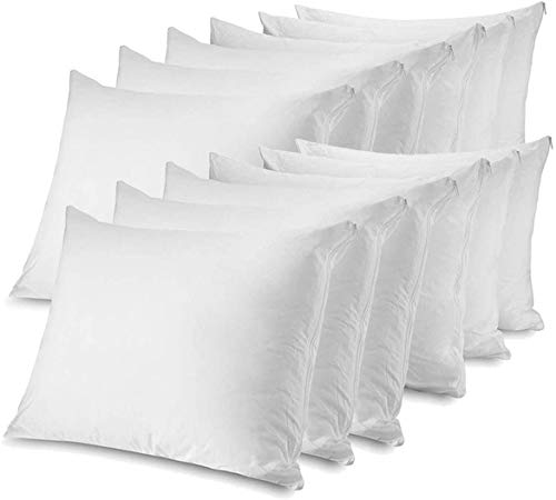 Circleshome Zippered Pillow Protectors - 100% Cotton Breathable Pillow Covers - Protects From Dirt, Dust And Debris (Queen - Set