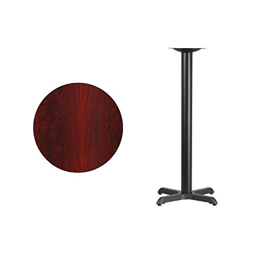 Flash Furniture Stiles 24'' Round Mahogany Laminate Table Top with 22'' x 22'' Bar Height Table Base
