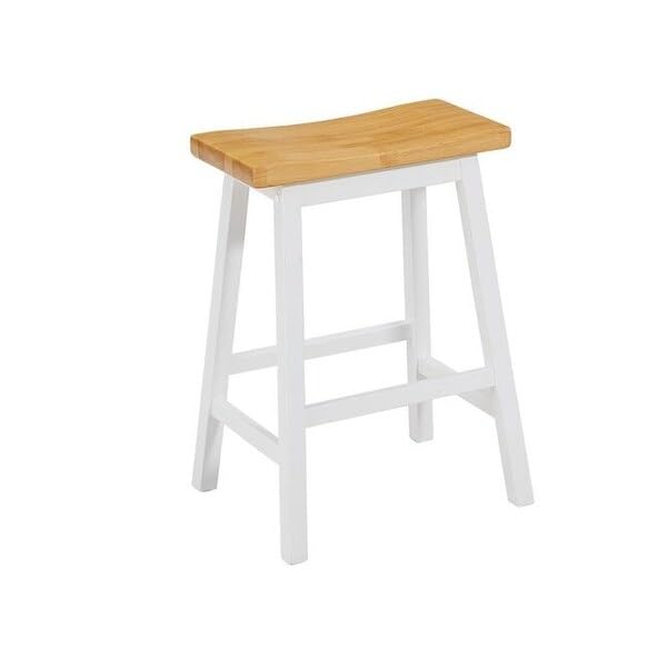 Progressive Furniture Christy Counter Stools Set Of 2, 18&quot; W X 14&quot; D X 24&quot; H, Oak/White