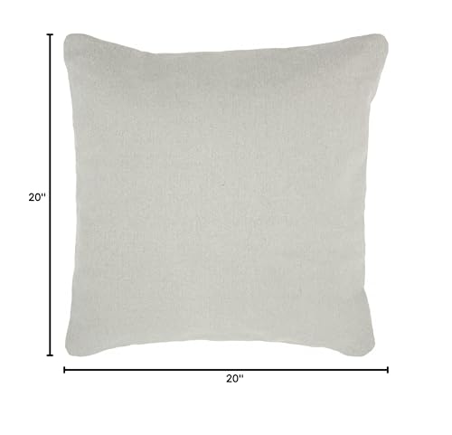 HomeRoots 100% Cotton Solid Sand Distressed Throw Pillow