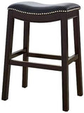 New Ridge Home Goods Julian Barstool With Black Faux Leather Seat -Like New