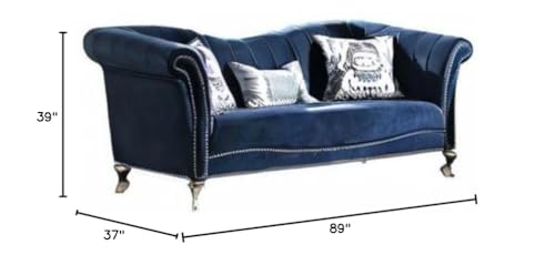 Acme Jaborosa Velvet Sofa in Blue